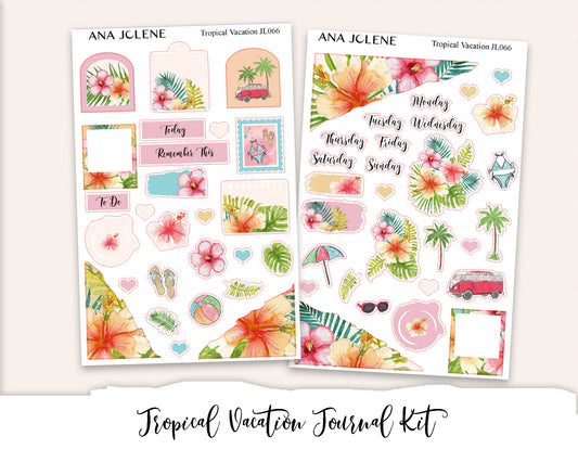 TROPICAL VACATION Mini Journal Sticker Kit