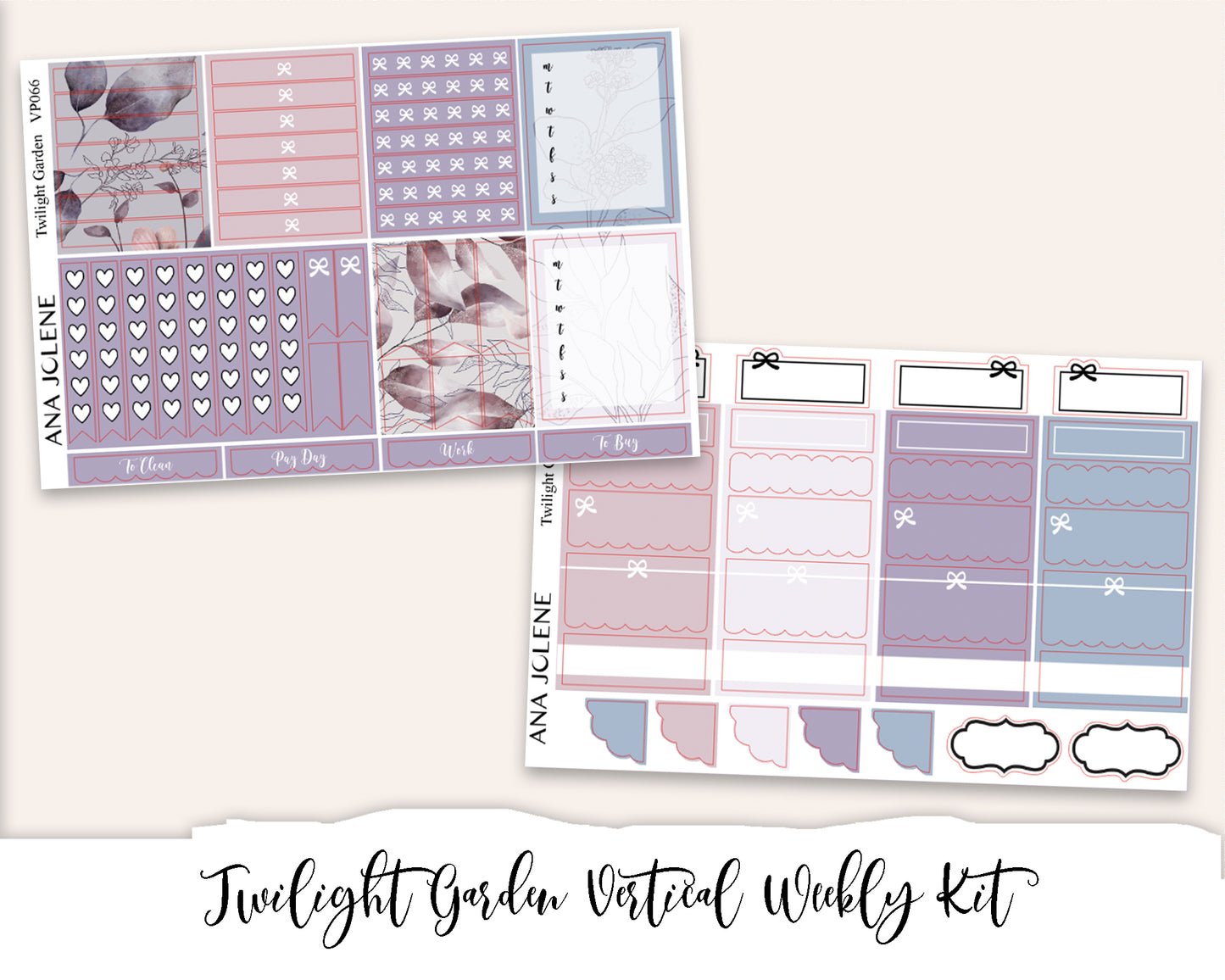 TWILIGHT GARDEN Planner Sticker Kit (Vertical Weekly)