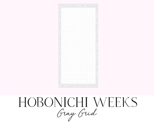 Hobonichi Weeks Grid Notes Gray (Full Page Printable Stickers)