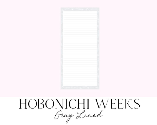 Hobonichi Weeks Lined Notes Gray (Full Page Printable Stickers)