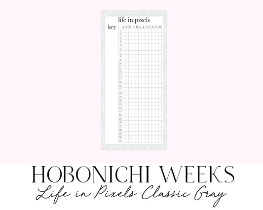 Hobonichi Weeks Life in Pixels Classic Gray (Full Page Printable Stickers)