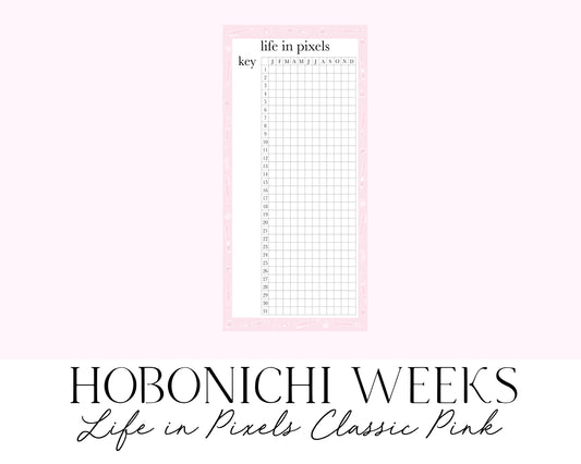 Hobonichi Weeks Life in Pixels Classic Pink (Full Page Printable Stickers)
