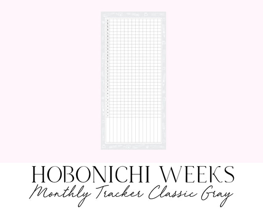 Hobonichi Weeks Monthly Tracker Classic Gray (Full Page Printable Stickers)