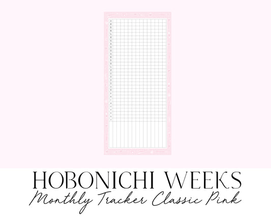 Hobonichi Weeks Monthly Tracker Classic Pink (Full Page Printable Stickers)