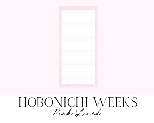 Hobonichi Weeks Lined Notes Pink (Full Page Printable Stickers)