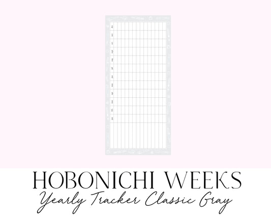 Hobonichi Weeks Yearly Tracker Classic Gray (Full Page Printable Stickers)