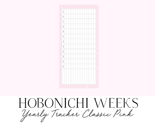 Hobonichi Weeks Yearly Tracker Classic Pink (Full Page Printable Stickers)