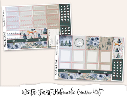 WINTER FOREST Hobonichi Cousin Weekly Planner Sticker Kit