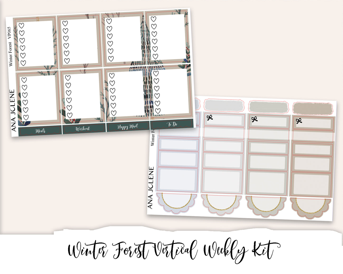 WINTER FOREST Planner Sticker Kit (Vertical Weekly)