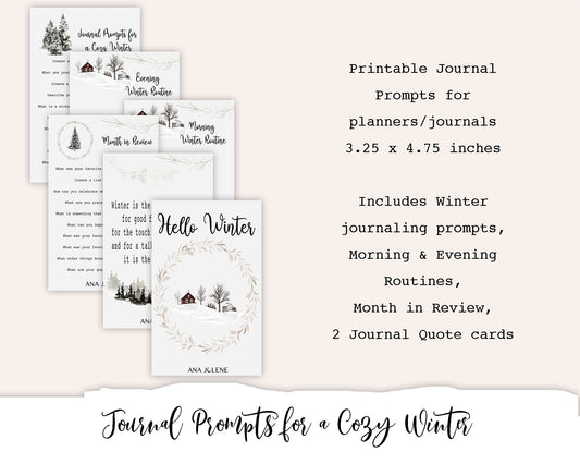 Journal Prompts for a Cozy Winter Printable