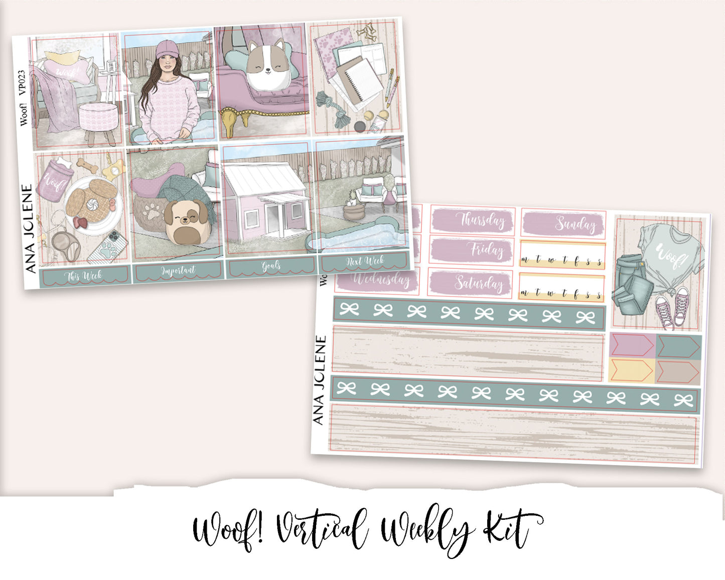 WOOF! Planner Sticker Kit (Vertical Weekly)