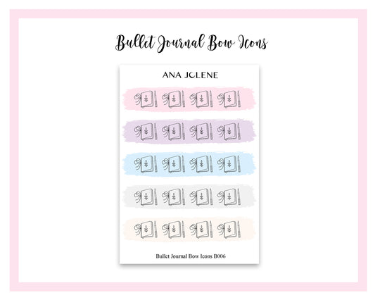 Bullet Journal Bow Icon Stickers