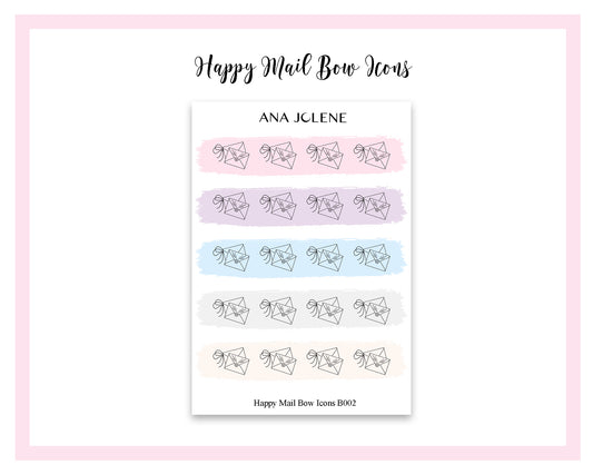 Happy Mail Bow Icon Stickers