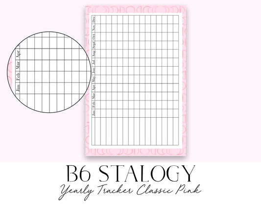 B6 Stalogy Yearly Tracker Classic Pink Printable