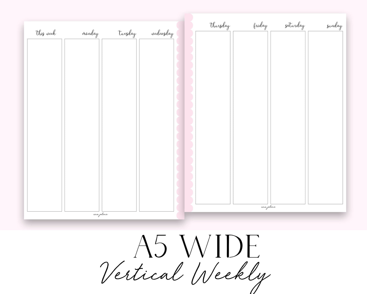 A5 Wide Rings Printables