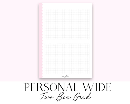 Personal Wide Rings Two Box Grid Printable