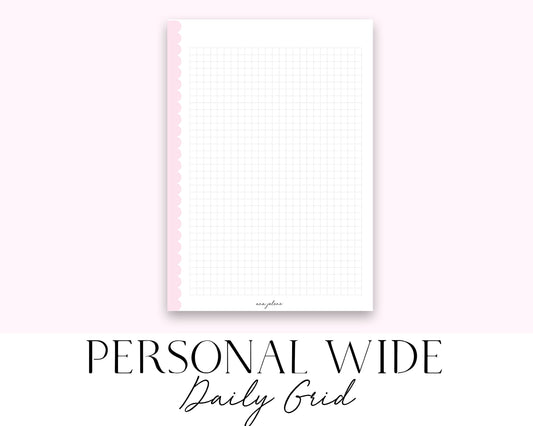 Personal Wide Rings Daily Grid Notes Printable