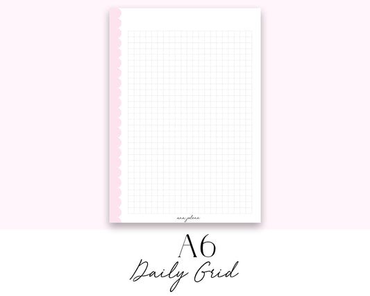 A6 Rings Daily Grid Notes Printable