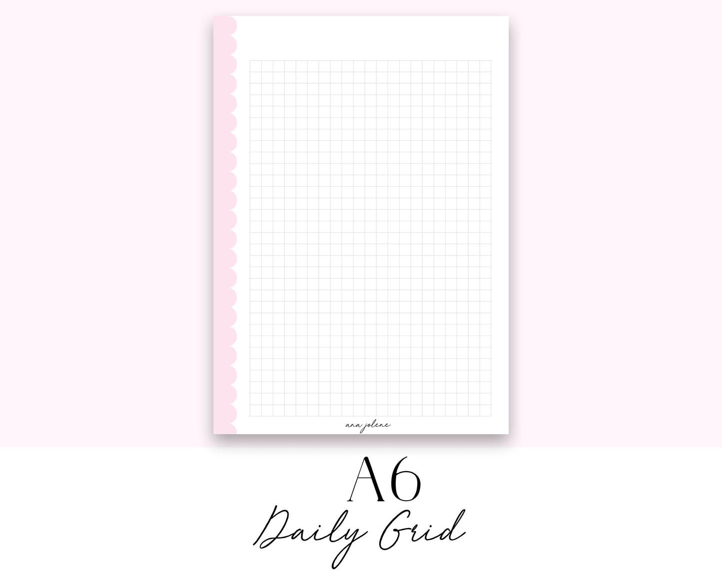 A6 Rings Daily Grid Notes Printable