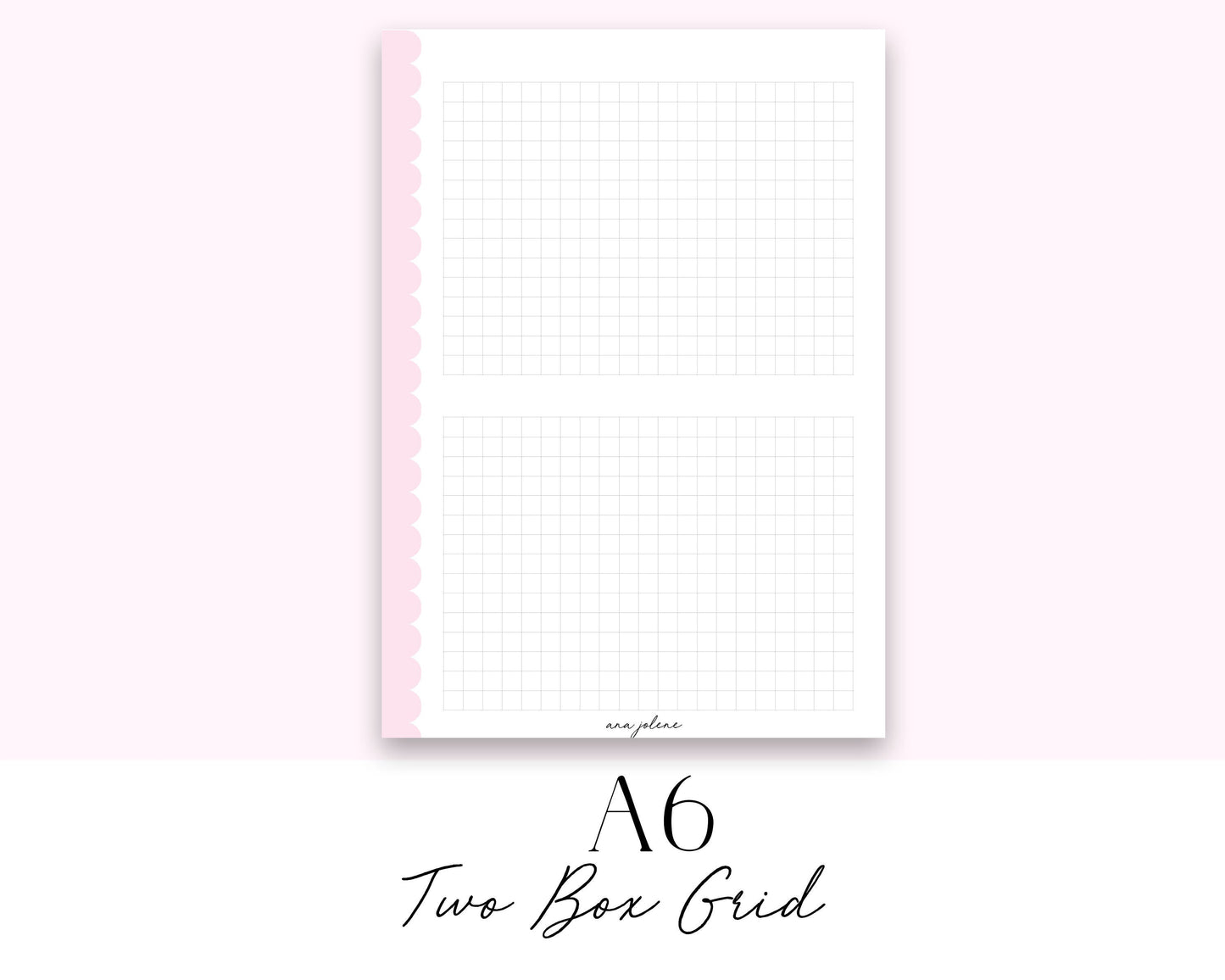 A6 Rings Two Box Grid Daily Notes Printable