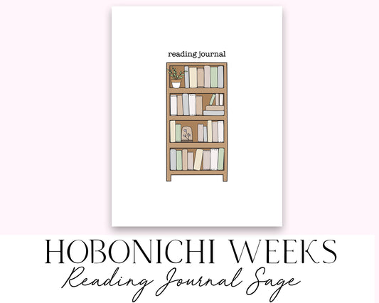 Hobonichi Weeks Reading Journal Sage Bookshelf (Books Read Tracker) Printable
