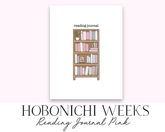 Hobonichi Weeks Reading Journal Pink Bookshelf (Books Read Tracker) Printable