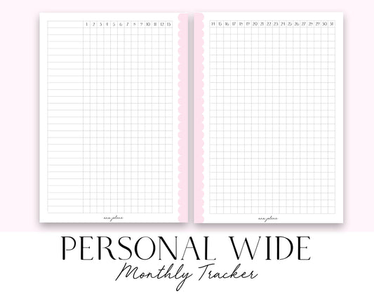 Personal Wide Rings  Monthly/Daily Tracker (Habit Tracker) Printable
