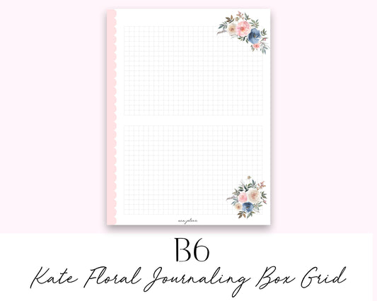 B6 Rings Kate Floral Box Grid Printable