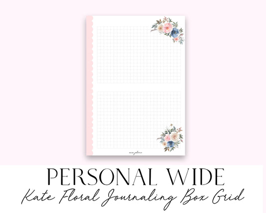 Personal Wide Rings Kate Floral Box Grid Printable