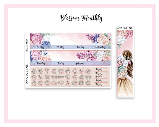 BLOSSOM Monthly Planner Sticker Kit (A5Wide)