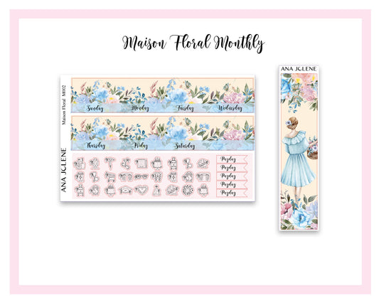 MAISON FLORAL Monthly Planner Sticker Kit (A5Wide)