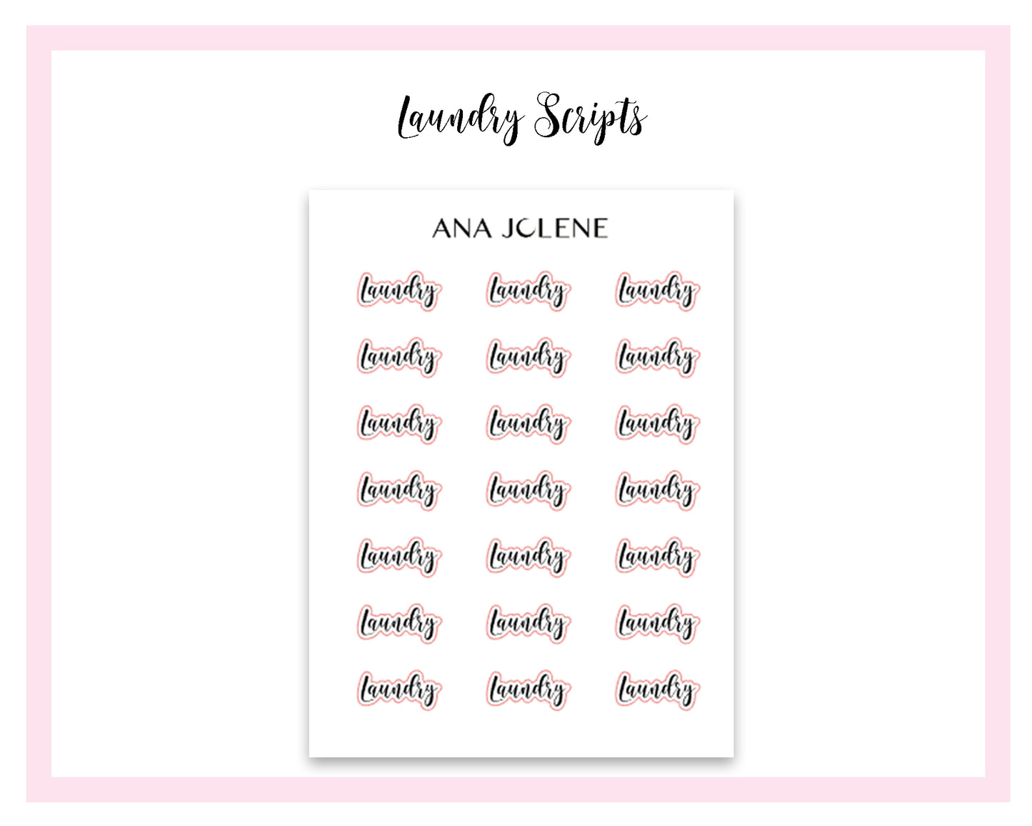 Laundry Script Stickers