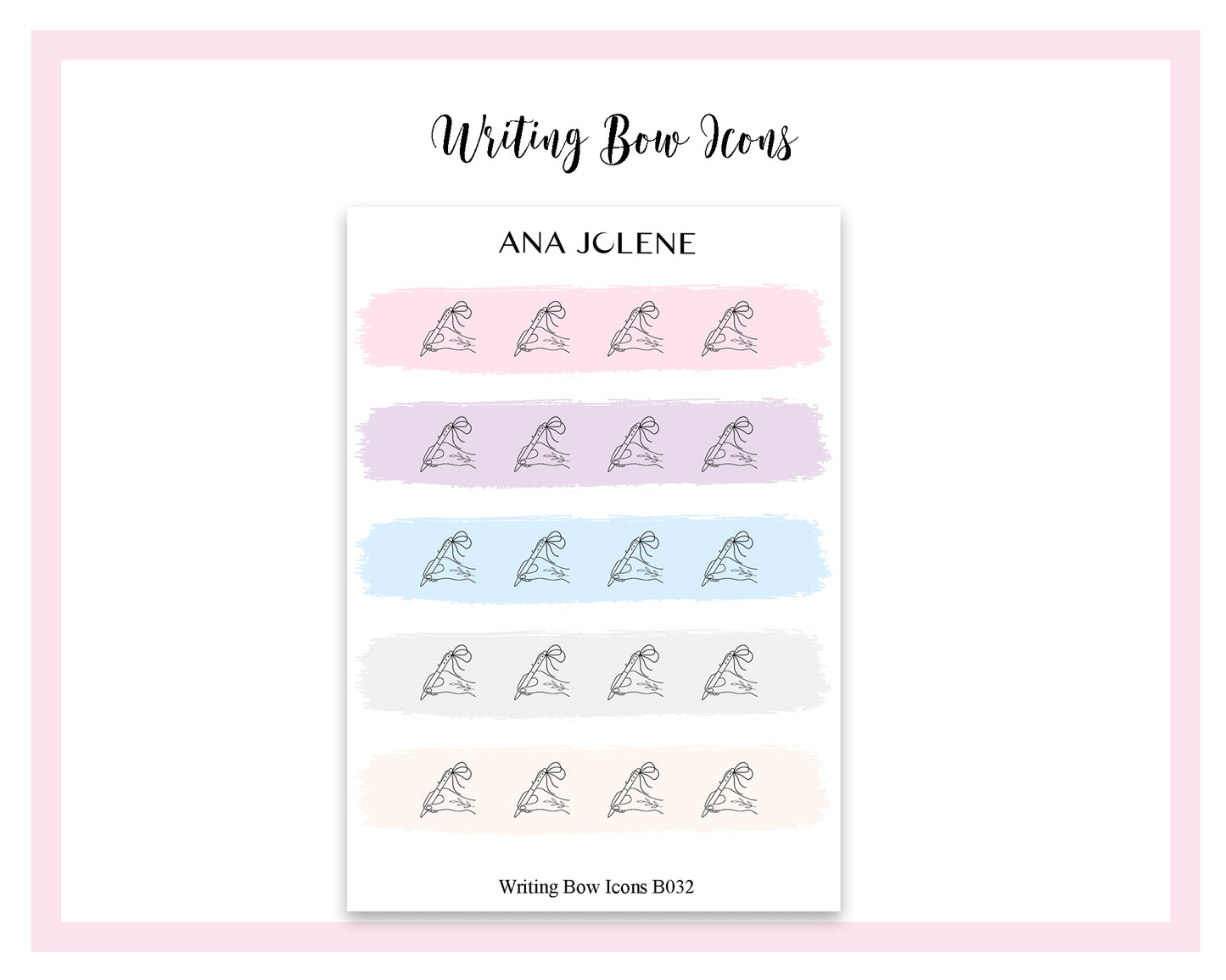 Writing Bow Icon Stickers